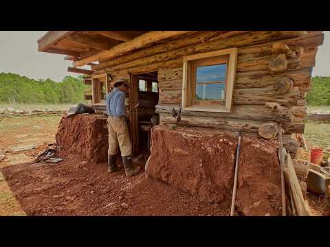 Cowboy Builds a WESTERN LOG CABIN in the Desert With No