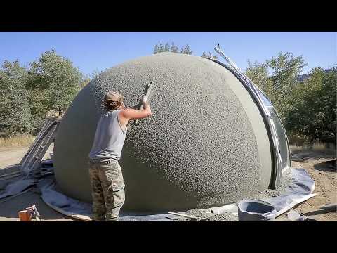 Men Build DIY DOME CABIN Using Giant BALLOON and CONCRETE
