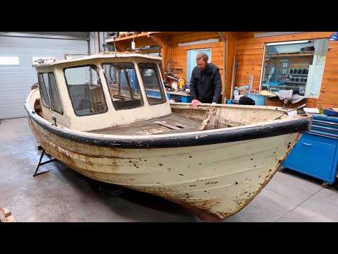 Man Restores Old Boat in His Garage and Brings It Back to