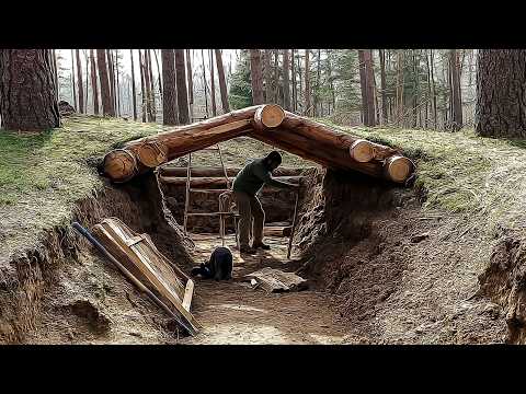 Man Builds a Hidden UNDERGROUND CABIN Deep in the Forest