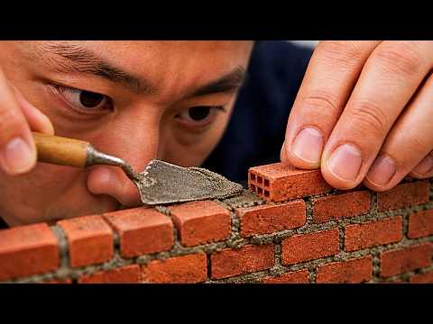 Man Builds Tiny VILLA Using Mini Bricks Incredible DIY