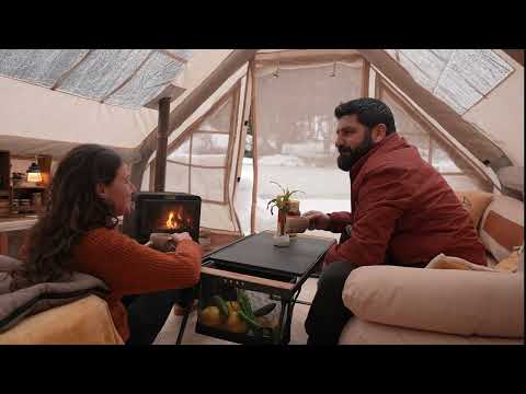 DONMUŞ GÖL KENARINDA EV KONFORUNDA KAR KAMPI