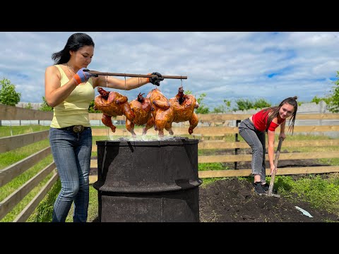 A New Recipe Juicy Smoked Chicken And A Smokehouse With
