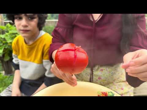 Giant Pizza on a Wood Fire Homemade Cheese Fresh Tomato