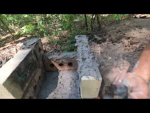 Forest stove in the dugout landscaping near the shelter