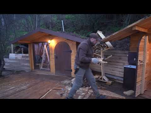 Solo Overnight in mountain log cabins I m cleaning up after