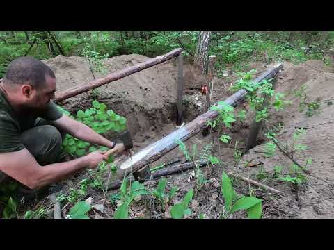 A secret house in the forest underground bushcraft Survival