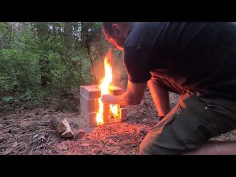 Shelter in the forest I make a stove with my own hands cook