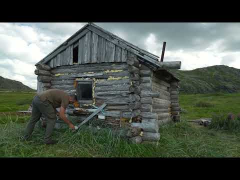 Alone on a Deserted Arctic Island Restoring a Log Cabin for