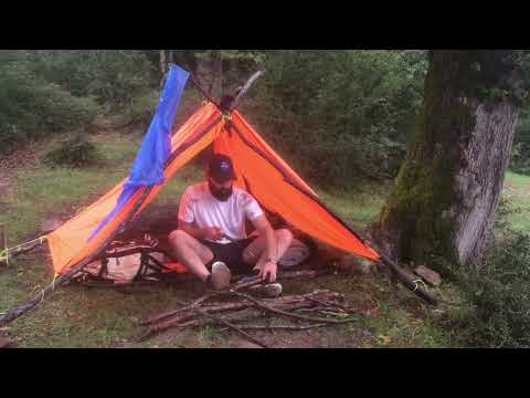 Dark and Gloomy Heavy Rain and : Rainstorm Camping - ASMR-