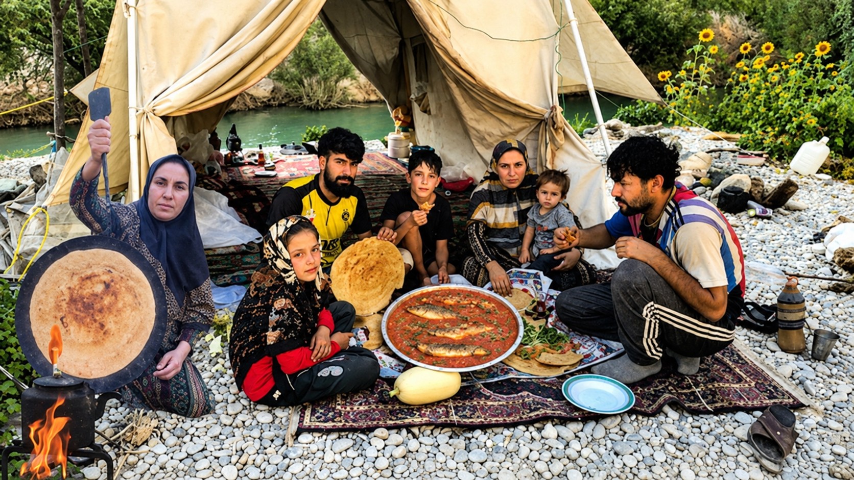 What Did the Nomadic Family Cook with This River Fish