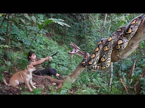 Terrifying Encounter with a Huge Python in the Jungle
