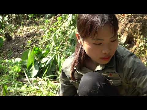 making bamboo tables and chairs catching stream fish
