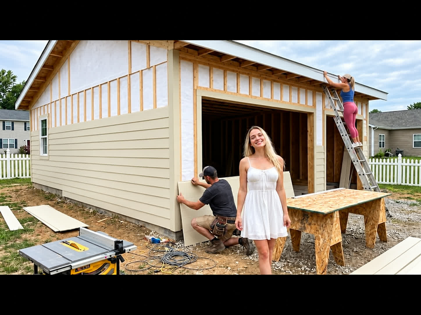Woman and Friends Build a Modern Garage from Start to