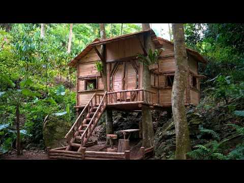 Solo Survival Building an Incredible Treehouse Deep in the