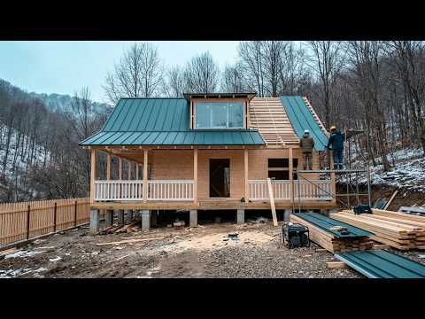 Two Men Build a Massive Modern Chalet Deep in the Forest