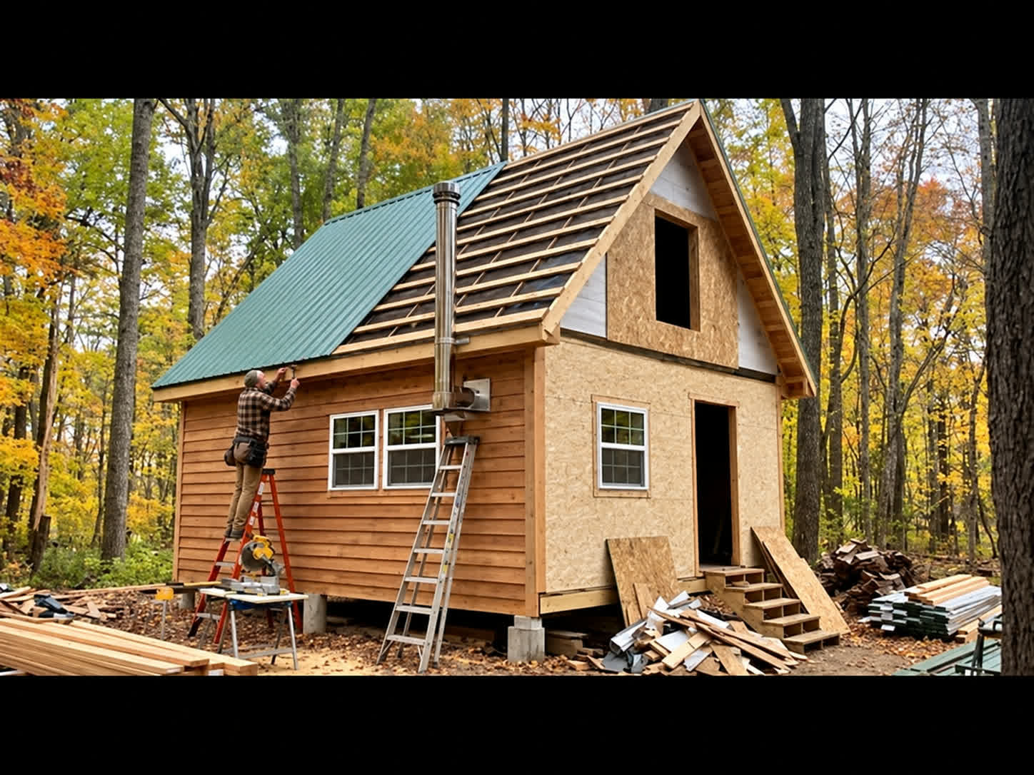 Couple Builds a Dream Forest Cabin From Scratch Full