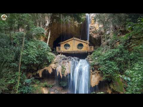 Building a Stunning Bamboo House Under a Waterfall