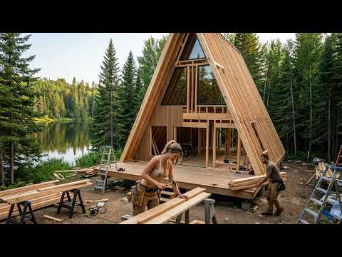 A Couple Builds an A Frame Cabin with Massive Glass Windows