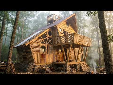 No Crew No Expensive Materials One Man Builds a House Deep