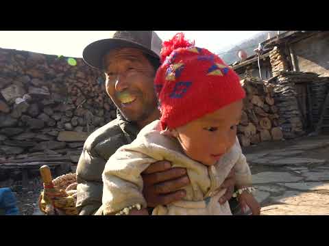 Life in villages high in mountains Tibetan Village in the