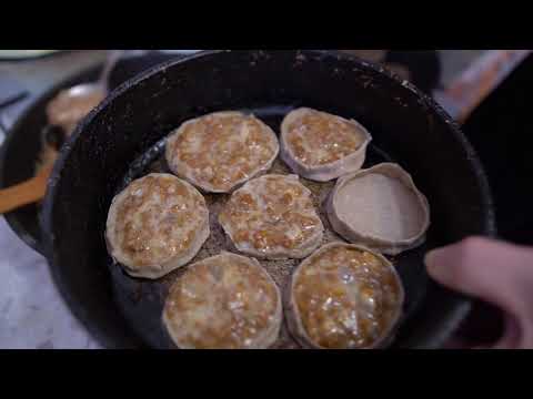 Making traditional Udmurt pies Russian nations cuisine and