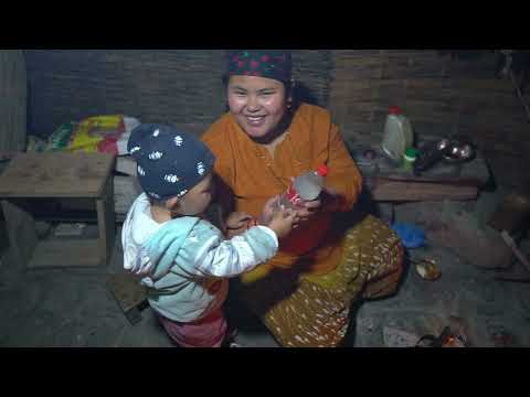 Life in a village in the Himalayas Evening in an ordinary