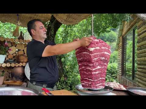 Massive Meat Doner Cooked On Fire This Juicy Meat Will