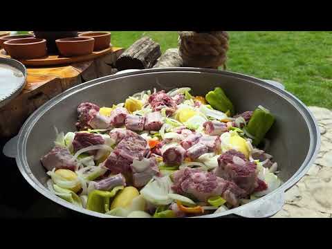 Beef Tails in a Cauldron on the Fire Very Tender Stew