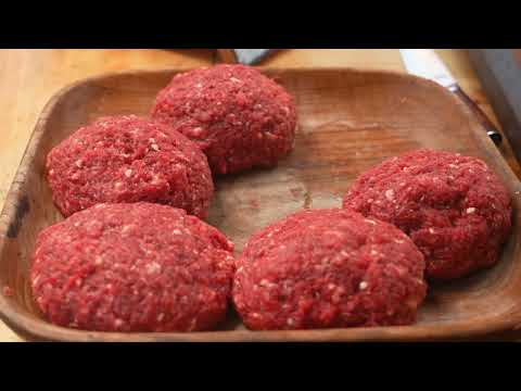Juicy Burger Patties From Tender Beef Cut In Wilderness