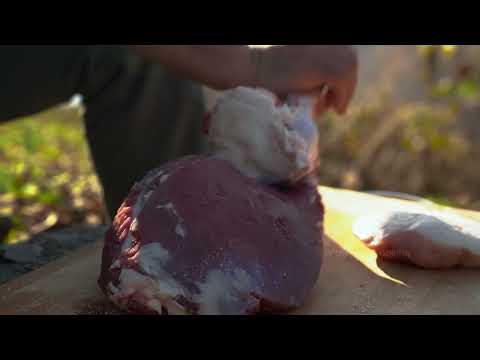 Juicy Meat on the bone cooked On a chain Delicious Dinner