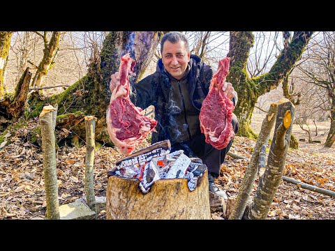 SUPER LUNCH IN THE MIDDLE OF THE FOREST STEAK OF CRISPY