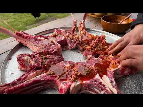 Huge Beef Ribs Cooked in the Oven Popular Dish in the