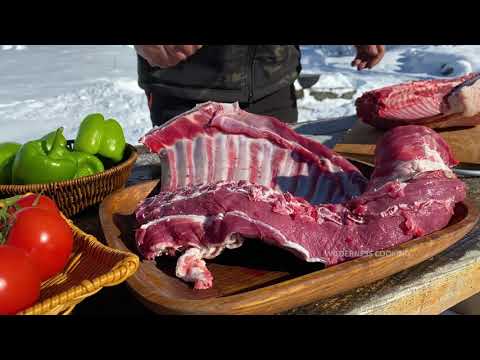 DINNER IN A BEAUTIFUL SNOW COVERED VILLAGE EAT 10 TIMES