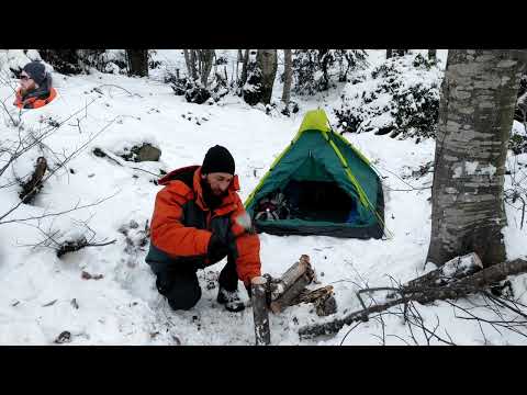 Karlı Havada Çadır Kampı, Sebzeli Tavuk Kavurma, Tek kişilik Kış kampı , Solo Winter Camp,