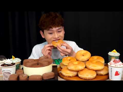 ASMR 디저트 10,000kcal 도전 컵티라미수 티코 글레이즈도넛먹방 10,000